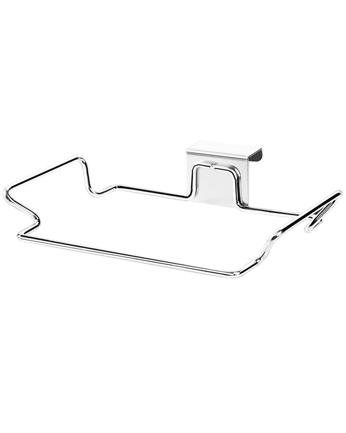 Trash Bag Holder for Plastic Bags - Garbage Bag Holder for Cabinet, Hanging Trash Can for Kitchen Cabinet Door (Silver)