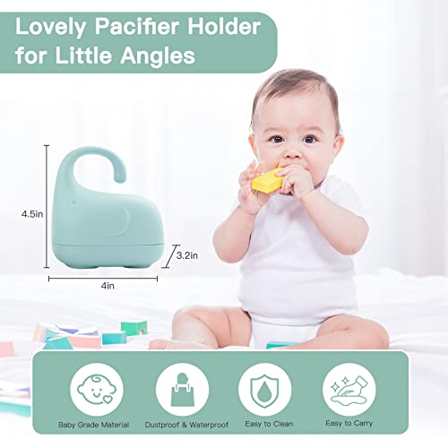 Image of Pacifier Holder Case - Animal Design Pacifier Storage Box (Blue)