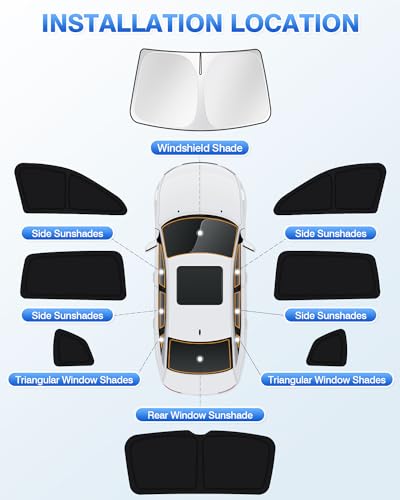 Image of Canvcle Windshield Sun Shade for 2018-2023 Volkswagen VW Tiguan Side Rear Window Shade Cover Sun Visor Shield Privacy Protection Keep Vehicle Cool Black 8PCS