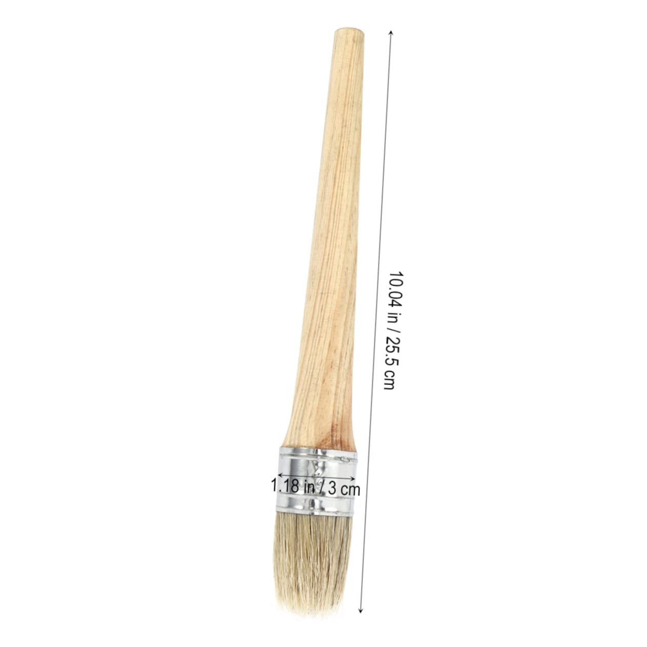 KONTONTY Professional Round Paint Brush 30mm Natural Bristles Furniture Wax and Brush for Stencils Home Decor Wood Restoration