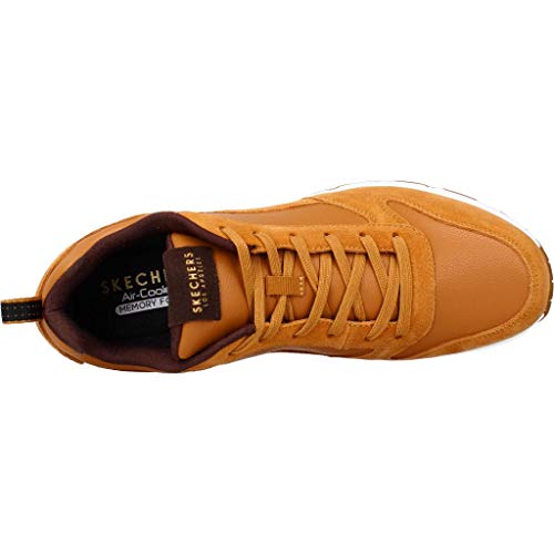 Skechers Homme Uno Stacre Basket, Bordure en Similicuir Whiskey, 45 EU