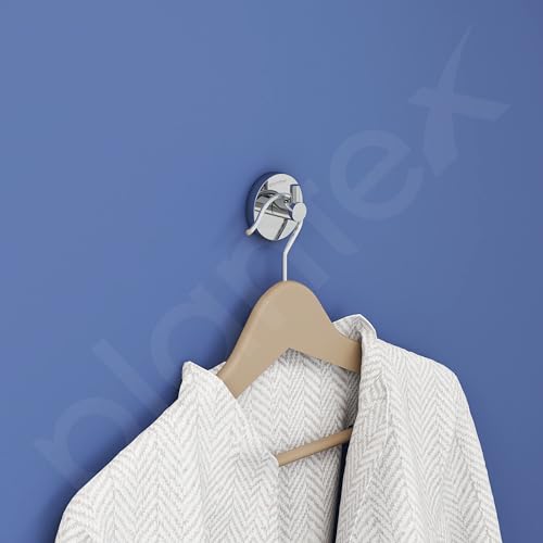 Image of Plantex Smero Pure Brass Made Hooks for Hanging Clothes and Towel in Bathroom /Robe Hook /Hanger for Living Room - Circle (Chrome)