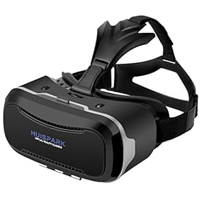 HUISPARK VR-headset, Virtual Reality 3D-bril, voor Android en iPhone 4,7 “-6,0 inch smartphone (zwart-VR-203)