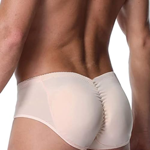 Mens Padded Underwear Butt Enhancer Shapewear Butt Lifter Boxers with 2Pcs Detachable Pads