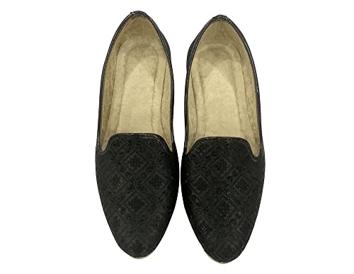 Stop n Style Punjabi Jutti for Men Black Mojari Sherwani Shoes Men's Indian Traditional Juti Wedding Loafer Shoe3