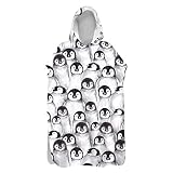 DOTBUY-SHOP Strand Poncho Handtuch mit Kapuze Badetuch Damen Herren Kinder Komische Tiere Drucken Schnelltrocknend Badeponcho Strandtuch Bademantel Umziehhilfe Strand (Kleiner Pinguin,80x145cm)