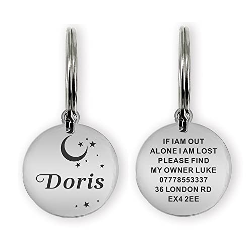 Dog Tags Engraved For Pets Personalized Dog Name Tags Dog Id Tags Small Cat Tags Large Dog Collar Tags Custom Text Stainless Steel Engraved On Both Sides(L Silver) #TOP5