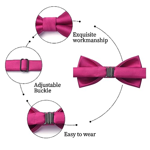 Image of HISDERN Bow Ties for Boys Pre Tied Toddler Bow Tie Adjustable Kids Bowties Clip On Fun Patterned Bowties for Wedding Party
