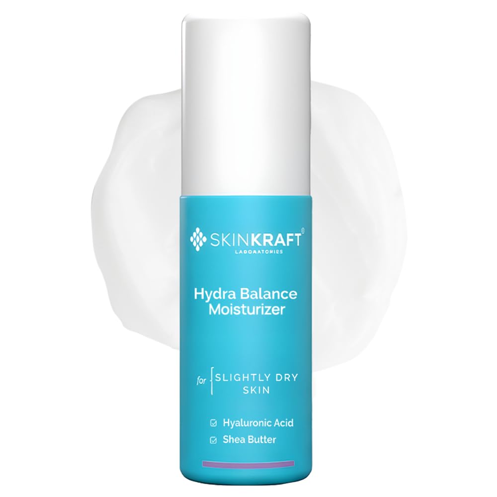 SkinKraft Hydra Balance Moisturizer for Slightly Dry Skin – Hyaluronic Acid & Ceramides – Face Moisturiser for Dry Skin with Long-Lasting Hydration & Barrier Support – Lightweight Moisturizer Cream – 45ml