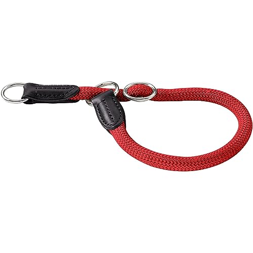 HUNTER Freestyle Dressurhalsung, Hundehalsband, Zugstopper, robust, wetterfest, 45 (M), rot