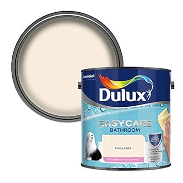 Dulux 5275839 Easycare Bathroom Soft Sheen Emulsion Paint For Walls And Ceilings - Ivory Lace 2. 5 Litres