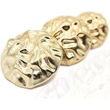 Wrinkle Gold Metal Shank Buttons Set of 12 Pcs - 3 Size Options - Premium Wrinkle Round Wave Metal Shank Buttons for Men Women Blazer Coat Uniform Shirt Suit and Jacket Sewing Craft DIY 20mm, WR9232