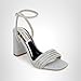 Badgley Mischka Women's Becca Heeled Sandal, Silver Textile, 7