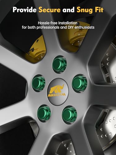 Image of MIKKUPPA M12x1.5 Wheel Lug Nuts, Green 20PCS Closed End Spline Lug Nuts | Replacement for 1994-2013 Chevy Impala, 1998-2022 Honda Accord /CRV /Civic, 2003-2008 Honda Pilot Aftermarket Wheel