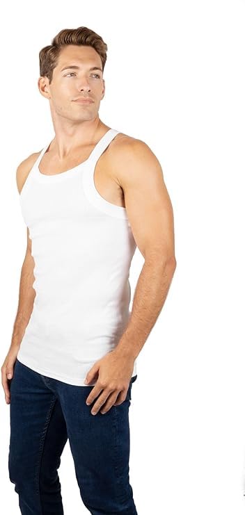 2-4 Packs Men's G-Unit Style Cotton Tank Tops Square Cut Muscle Rib A-Shirts