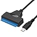 Produktbild EasyULT USB C SATA-Kabel, USB 3.1 Type C auf SATA III 2.5" Festplattenadapter für 2.5-SATA HDD SSD 7 + 15 Pin,Thunderbolt 3 kompatibel - SATA I/II/III, Unterstützt UASP SATA III