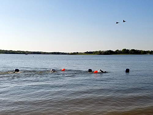 New Wave Swim Buoy - Swim Safety Float And Drybag For Open Water Swimmers, Triathletes, Kayakers And Snorkelers, Highly Visible Buoy Float For Safe Swim Training (Orange-Pvc Large-20 Liter) #TOP7