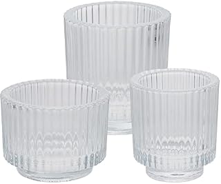Uonlytech Holiday Party Glass Holder Small Candle Tea Cups Table Dining Birthday Stand Tealight Jars Votive Clear Decorations Aromatherapy Lights Christmas Holders Jar Cup Scented