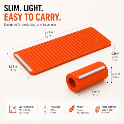 Image of Flexible Silicone Phone Stand, Multi-Angle Adjustable Cell Phone Holder, Portable Phone Stand for Desk, Compatible with iPhone, iPad, Tablet, Laptop, for Home, Office, Gaming (Orange)