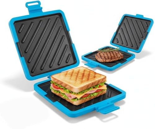Sandwichera para Microondas con Placas Extraíbles - Prensa Antiadherente Tostadora, Apto para Lavavajillas y Horno - Hace Tostiarepas Venezolanas