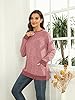 iChunhua Color Block Long Sleeve Crewneck Sweatshirt Women Pink X-Large #2