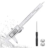 [Präzisionsmessung] - REEXBON digitaler meßschieber mit Umrechnung in Zoll und mm, Messbereich 0-150 mm / 0-6 Zoll. Die Schraube ist auf den Knopf abgestimmt, um eine einfache Einstellung zu gewährleisten.