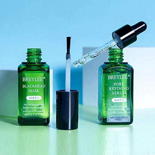 Breylee Blackhead Remover, 3 In 1 Blackhead Removing Kit Tea Tree Oil Blackhead Remover Mask Kit Blackhead Solution Kit Nose Strips Pore Strips Peeling Mask Set #TOP7