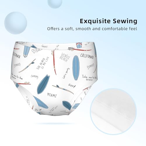 Blue Surfboards With The Words Girls' Underwear Soft Cotton Little Girls Panties Comfort Briefs3