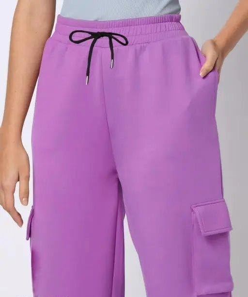 Image of Women Cargo Pants 4 Pocket Design Casual Comfortable Utility Style Everyday Travel Outdoor Outfit