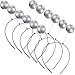 6 Pieces Silver Martian Antenna Headband Alien Headband Boppers Ball Head Boppers for Halloween Party Decoration