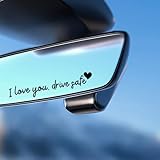 MTABCTY 3 PCS I Love You Drive Safe Mirror Sticker, Waterproof Vinyl Decals, Christian Car Accessories for Women, Cute Rear View Mirror Sticker for Auto Decor Fits Most Vehicles (Black2)