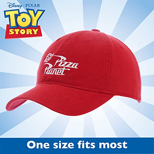 Concept One Mens Disney Pixar Toy Story Pizza Planet Delivery Embroidered Logo Cotton Adjustable With Curved Brim Baseball Cap, Red #TOP3