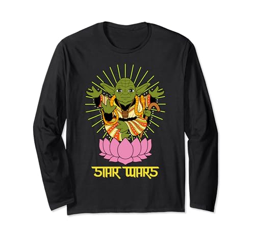 T-shirt Yoda Star Wars à manches longues motif lotus le cadeau parfait pour passionné