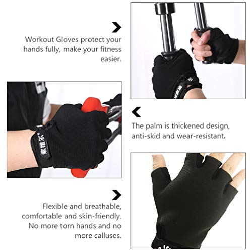 BESPORTBLE Luvas de Treino de Meio Dedo, Luvas de Exercícios para Levantamento de Peso, Ciclismo, Tr