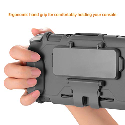 Protective Case Bundle For Nintendo Switch Lite, Tempered Glass Screen Protector, 4 Game Card Slots, Kick-Stand, Ergonomics Hand Grip, Shockproof, Anti-Scratch, Slim For Nintendo Switch Lite Case Gray #TOP5