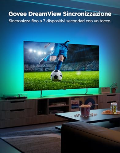 LED TV Retroilluminazione 3 Lite con Correzione Fish-Eye Funzione, Aplicable a TV da 55-65 pollici, Luci LED TV WiFi RGBICW da 3,6 M con Fotocamera, 4 Colori in 1 Lampada, Controllo Vocale e APP - Gadget - Immagine 2