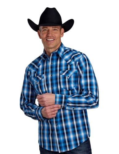 ROPER Western Shirt Mens West Made L/S Aztec Blue 03-001-0062-0691 BU - Main Image