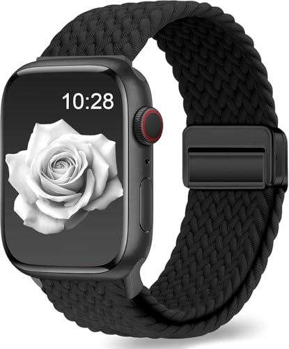 Image of Braided Nylon Band Compatible with Apple Watch 49mm /46mm /45mm /44mm /42mm /41mm /40mm /38mm | Adjustable Magnetic Clasp Strap Fit for Ultra 3 /2 /1, SE3 /2 /1 & Series 11 /10 /9 /8 /7 /6 /5 /4 /3 /2 /1