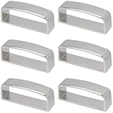 GORGECRAFT 6pz Presilla Cinturón Sujetador de Correa de Mochila Soporte Rectangular de Aleación Banda de Retención Hebilla de Platino Antideslizante Hombres Mujeres Presillas de Metal Repuesto 38-40mm
