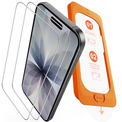 OMOTON für iPhone 17 Panzer Schutz Glas [TOP Stoßfest] 9H Härte Schutzfolie mit Auto-Installation Anti-Kratzer Bläschenfrei Hüllenfreundlich 2 Stück