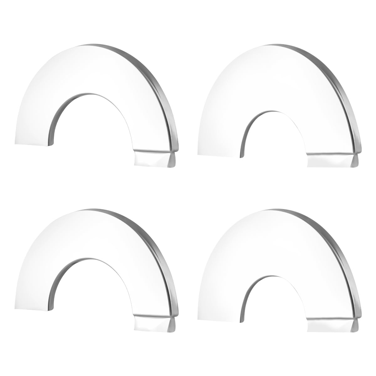 Lotsdonxia Silver Stainless Steel Shower Pipe Cover Plates, 4 Pcs Split Flange Escutcheon For Radiator, Taps Pipes, Decorative Wall Hole Covers, (28Mm & 35Mm Hole Covers)