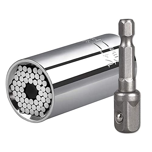 Outil de douille universel Cadeau Homme Noel Original Clé à Douille Universelle 7-19mm 2 pièces clé à douille Multifonctionnel Outil à Main Clé Adaptateur Drill Outil Cadeau Anniversaire Homme Cover