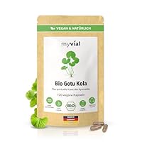 Bio Gotu Kola Kapseln 120 Stück hochdosiert vegan indischer Wassernabel Tigergras ohne Zusätze, plastikfrei verpackt & laborgeprüft produziert in Deutschland