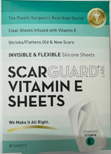 ScarGuard Scarsheet Nearly Invisible Silicone Scar Sheets, 21 Count