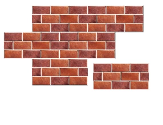 Carreaux céramique vintage adhésifs PVC rouge contre murs abîmés