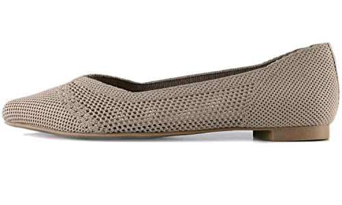 Image of FEVERSOLE Women's Woven Pointy Fashion Cutouts Breathable Knit Flat Shoes