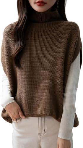 Women's Merino Wool Blend Oversized Sweater Vest 2025 Fall Winter...