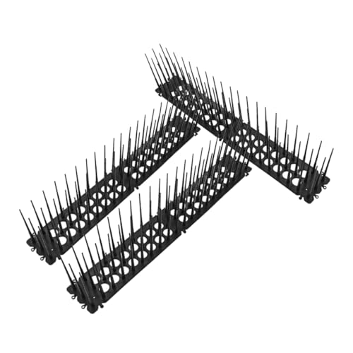 UKCOCO 3 Piezas Pinchos Antipájaros Plásticos Almohadillas Reutilizables para Exterior Protección contra Gatos y Pajaros Adecuadas para Techo Vallas y Jardín Color Negro