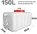 WAZHOU Water Tank White Large Watering Irrigation Storage Tank,Portable Car Camping Water Tank,25L/50L/75L /100L/150L/200L/300L Barrel Pure Water Plastic Water Tank Outdoor Travel Bucket(150L)
