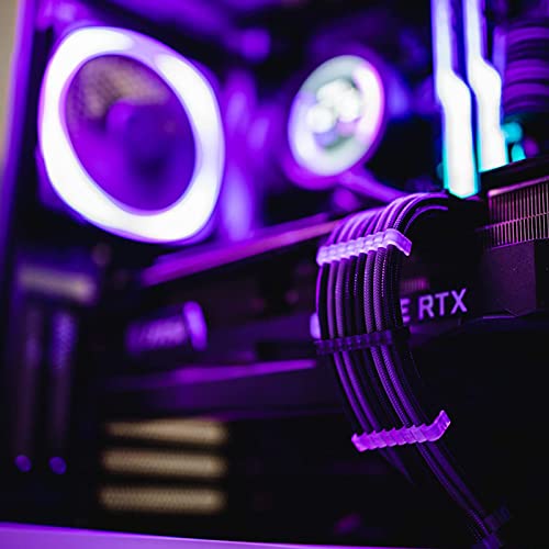 ABNO1 PSU Cable Extension Kit 30CM Length with Two Sets of Cable Combs,1x24Pin/2x8Pin(4+4)/3x8Pin(6P+2P) PC Sleeved Cable for ATX Power Supply (Black/Gray), A-11